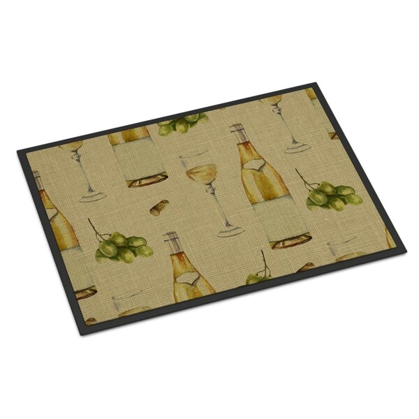 Carolines Treasures White Wine on Linen Indoor or Outdoor Mat, 18 x 27 in. BB5194MAT - main
